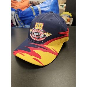 Vintage NHRA Hat Cap Strap Back Mens One Size Blue Drag Racing 50 Years
